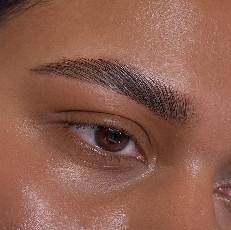 Close up image of a woman's eye and eyebrows