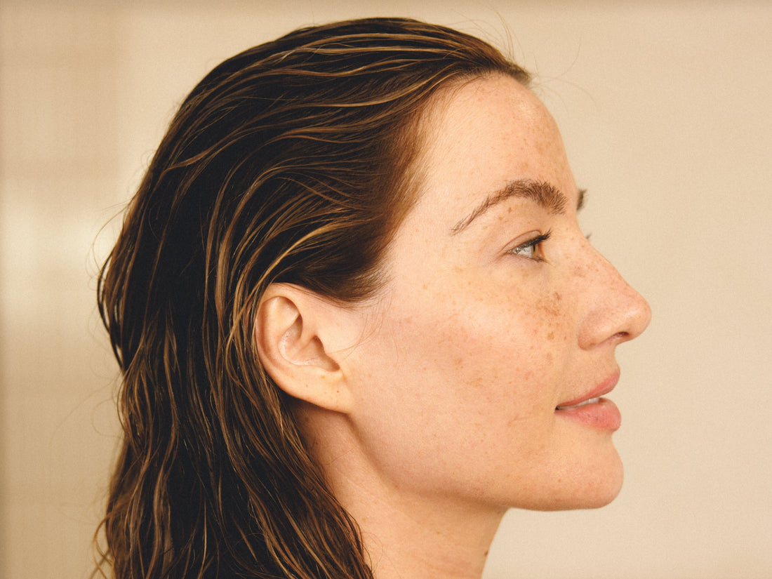 Photo of a woman with oiled hair